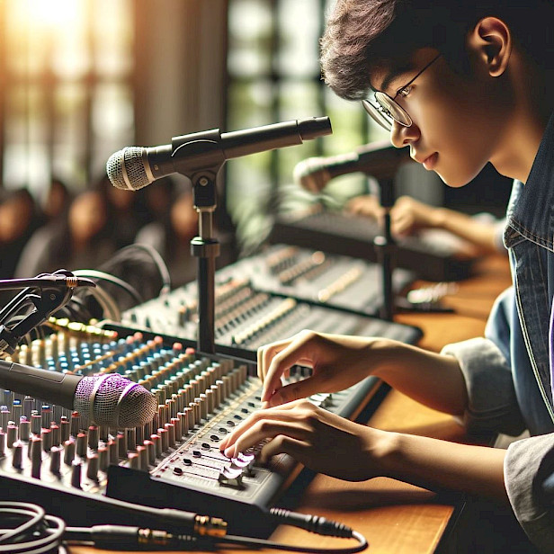 El Ingeniero en Audio en evento